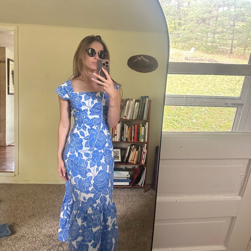 Blue Floral Women's Dress